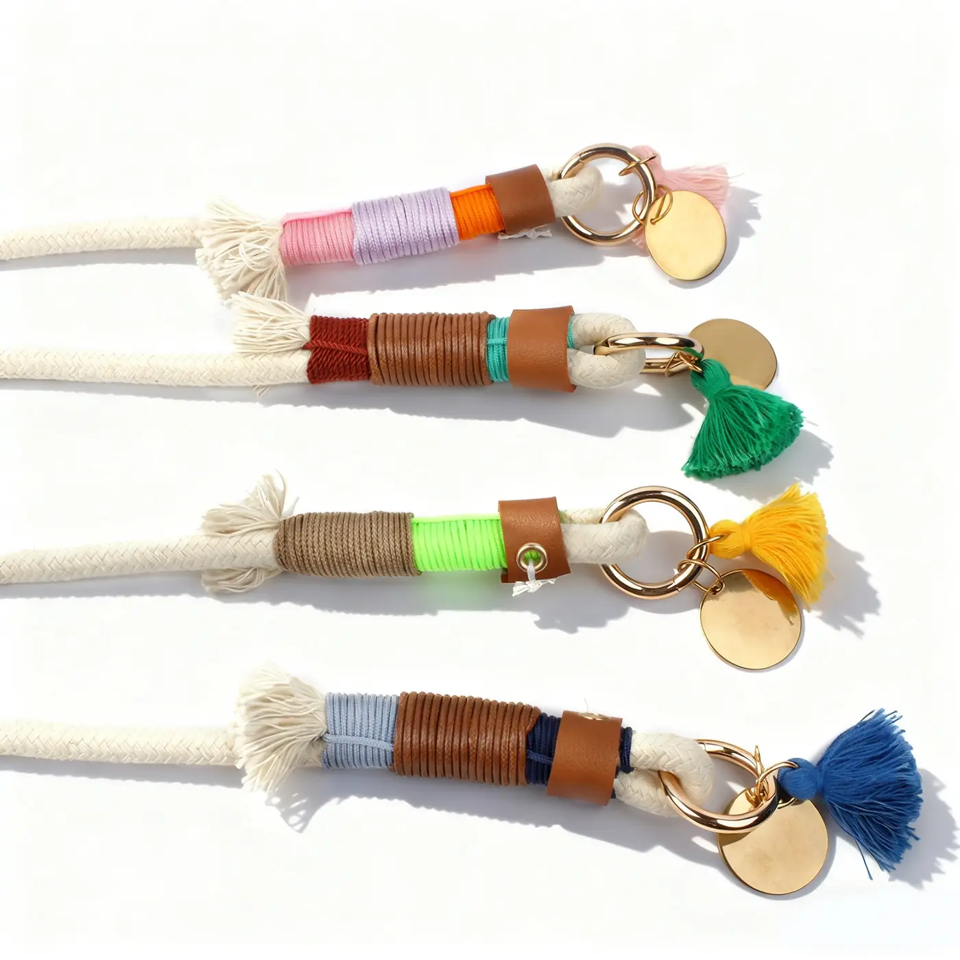 Rope ends, decorative wraps and metal tags