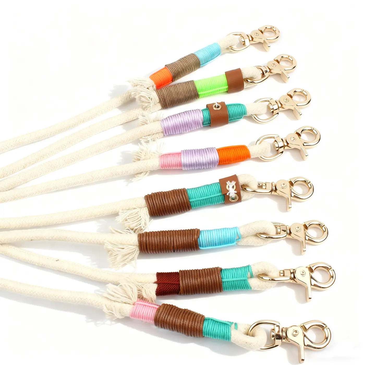 Swivel hook and wrapped rope details