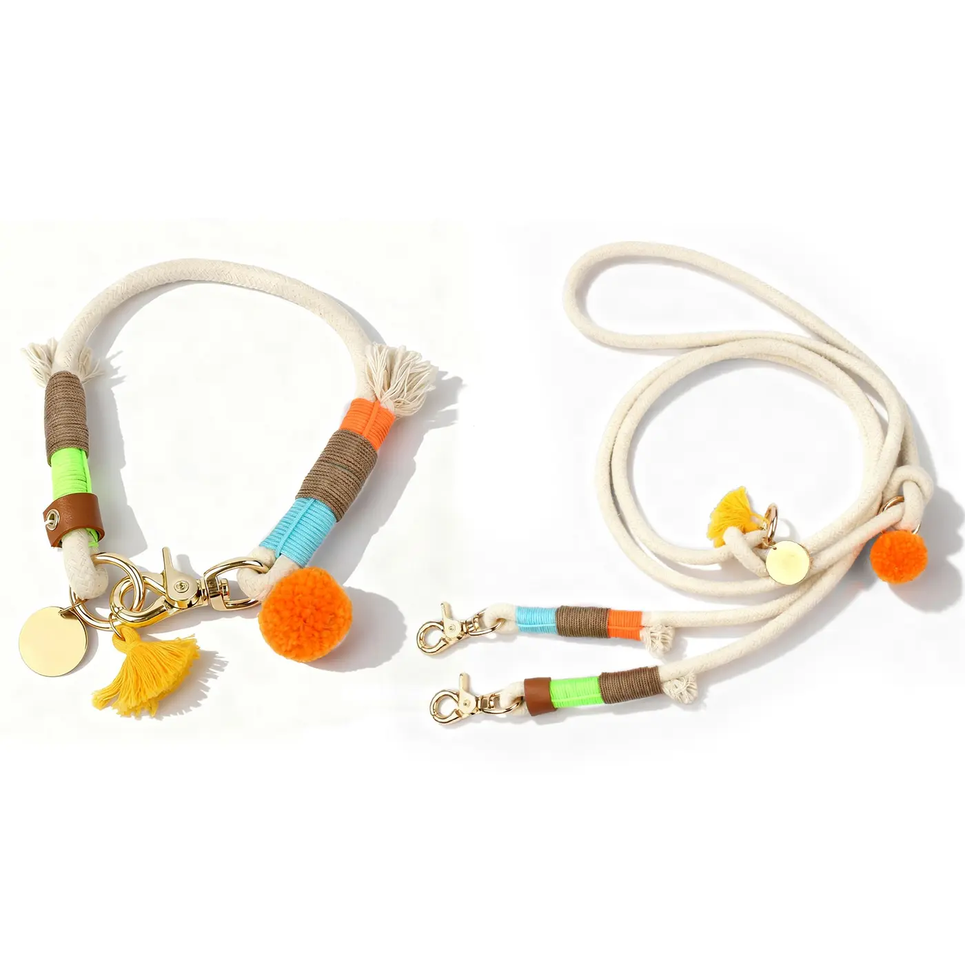 Orange color-wrapped rope walking set