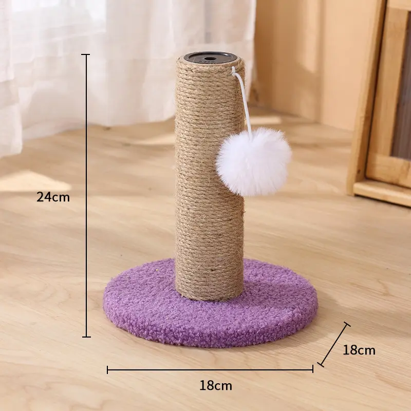 Purple-base sisal scratching post dimensions