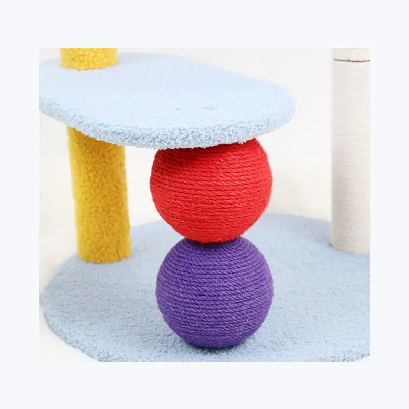 Red and purple sisal activity balls