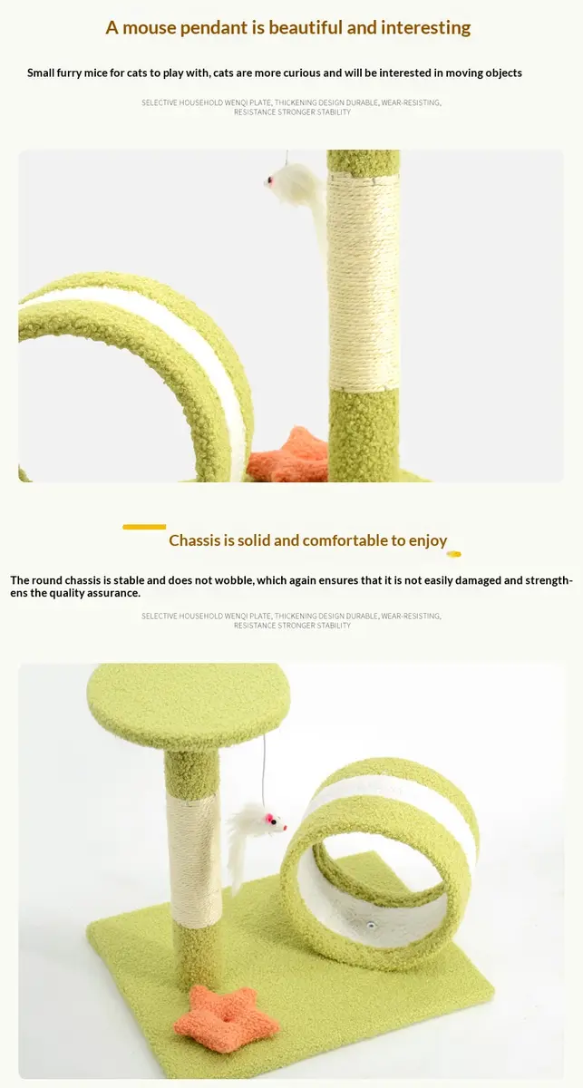 Scratching post and play features
