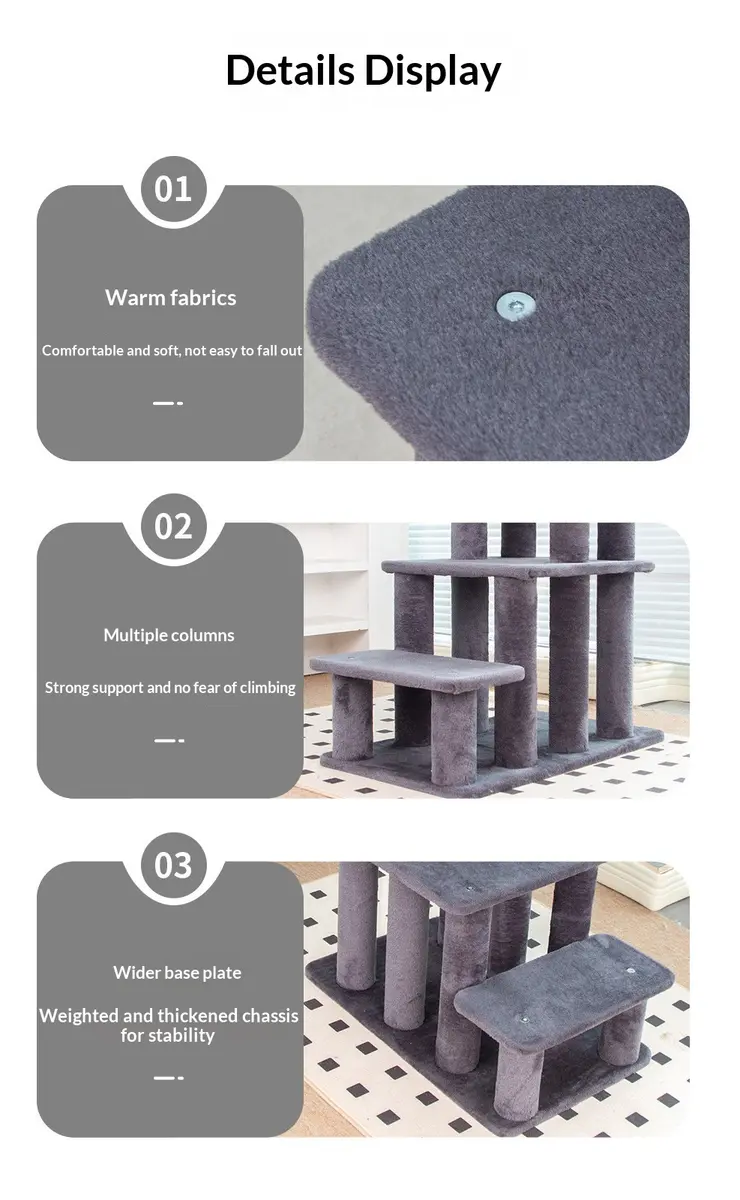 Warm fabric, multiple columns and wide base details