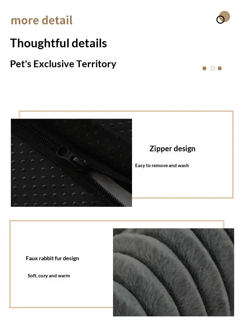 Zipper and plush material details