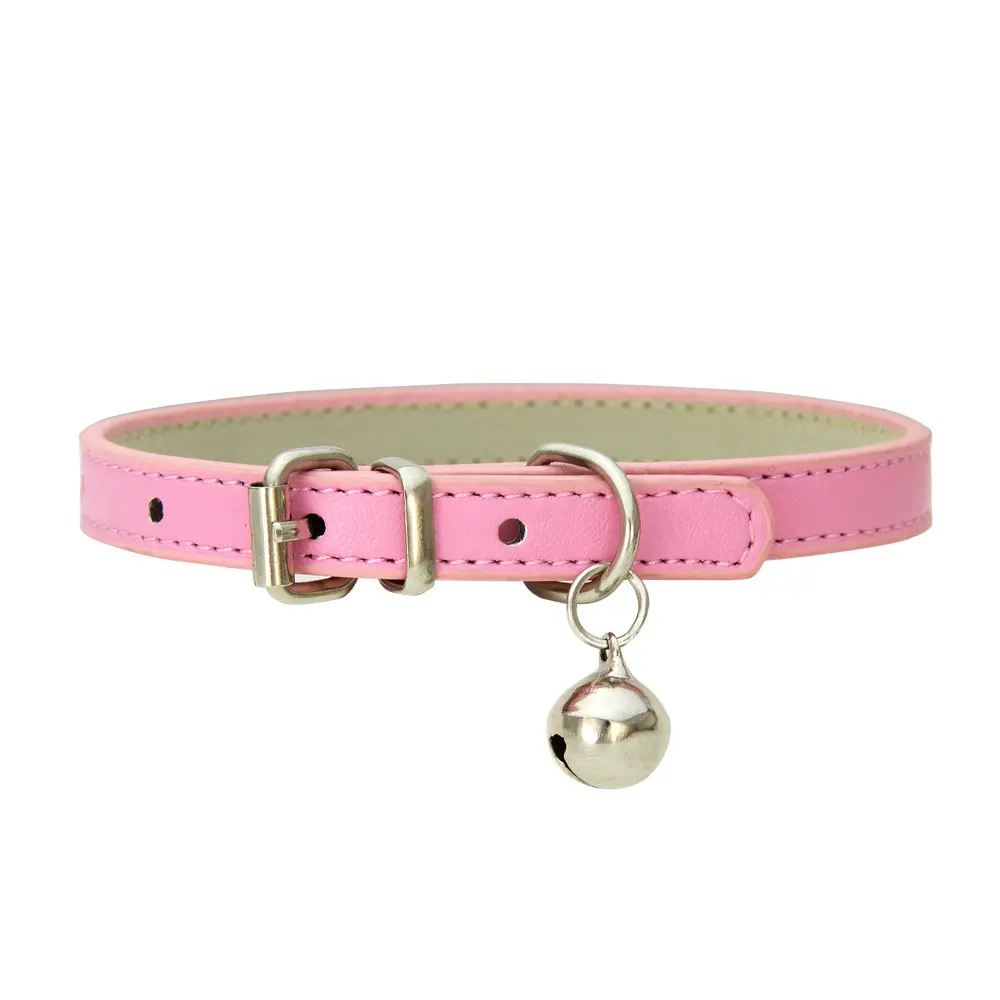 Pink PU bell collar